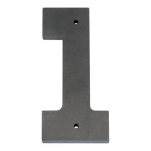 1/4 Inch Thick Laser Cut Steel Letters and Numbers - Trilby Black Font, Raw Steel, 6 Inch