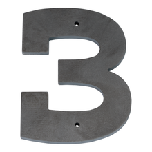 1/4 Inch Thick Laser Cut Steel Letters and Numbers - Trilby Black Font, Raw Steel, 6 Inch