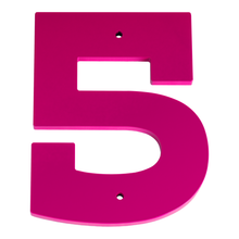 1/4 Inch Thick Laser Cut Steel Letters and Numbers - Trilby Black Font, Pink, 6 Inch