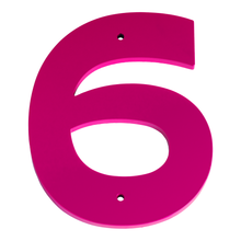 1/4 Inch Thick Laser Cut Steel Letters and Numbers - Trilby Black Font, Pink, 6 Inch