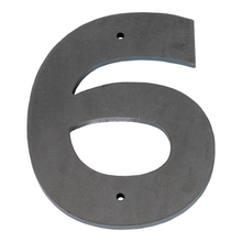 1/4 Inch Thick Laser Cut Steel Letters and Numbers - Trilby Black Font, Raw Steel, 6 Inch