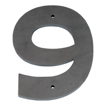 1/4 Inch Thick Laser Cut Steel Letters and Numbers - Trilby Black Font, Raw Steel, 6 Inch