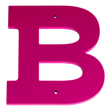 1/4 Inch Thick Laser Cut Steel Letters and Numbers - Trilby Black Font, Pink, 6 Inch