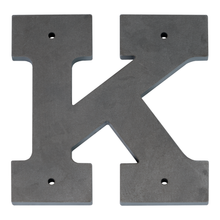 1/4 Inch Thick Laser Cut Steel Letters and Numbers - Trilby Black Font, Raw Steel, 6 Inch