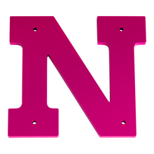 1/4 Inch Thick Laser Cut Steel Letters and Numbers - Trilby Black Font, Pink, 6 Inch