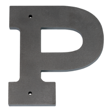 1/4 Inch Thick Laser Cut Steel Letters and Numbers - Trilby Black Font, Raw Steel, 6 Inch