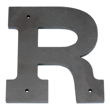 1/4 Inch Thick Laser Cut Steel Letters and Numbers - Trilby Black Font, Raw Steel, 6 Inch