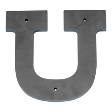 1/4 Inch Thick Laser Cut Steel Letters and Numbers - Trilby Black Font, Raw Steel, 6 Inch