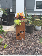 Super Duty Raw Steel Planter, Cuboid with Butterfly Cutouts, Custom Sizes - Made in USA