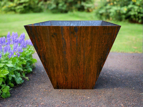 Super Duty Raw Steel Planter, Tapered, Many Sizes - Made in USA